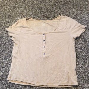 yellow striped button shirt